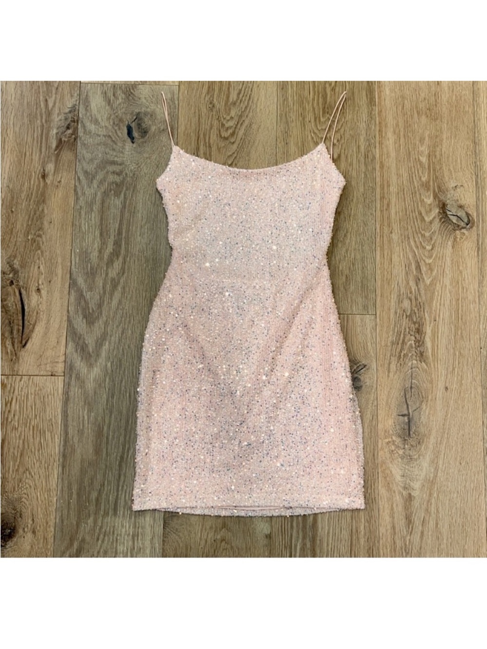 B Darlin Blush Pink Sequin Mini Dress